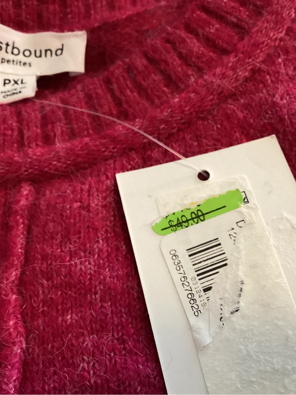 Westbound PXL NWT $49  Sweater Raspberry Crewneck